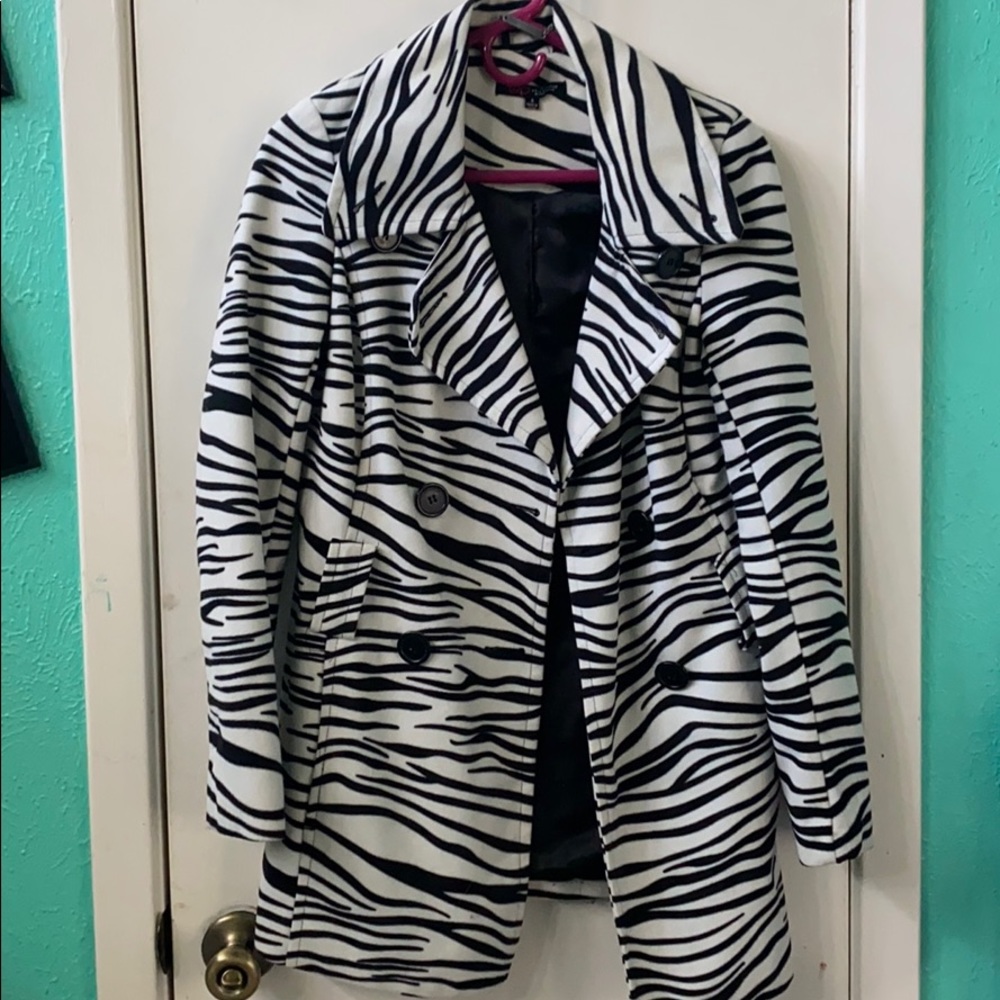 Zebra striped coat